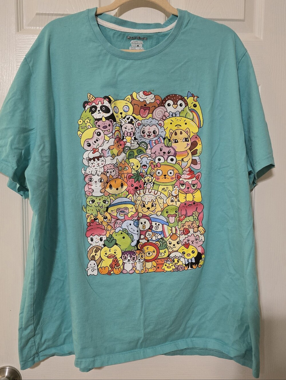 Jam Packed Bunch Teal Graphic Cute Character Tee